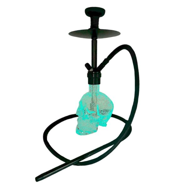 Mob Hookah 19” Skull Hookah 2 Hose (BLACK/GLOW BASE)