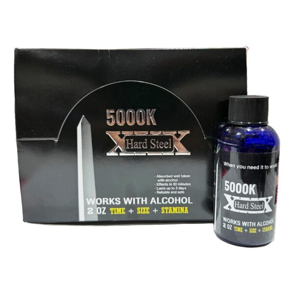 Hard Steel 5000K Male Enhancement Shots – 2 fl oz (60 mL) | 12 Count